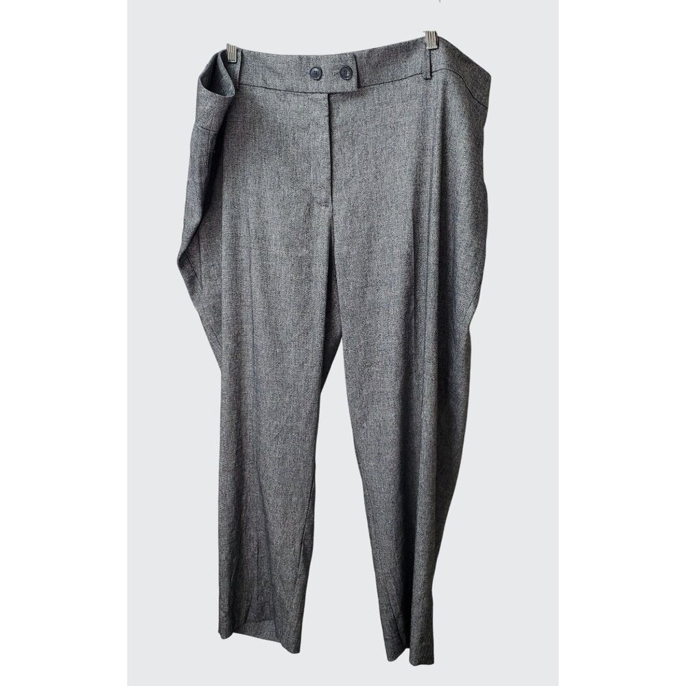 NWT Loft Plus Womens Slim Fit Trousers Size 26 Black White Tweed